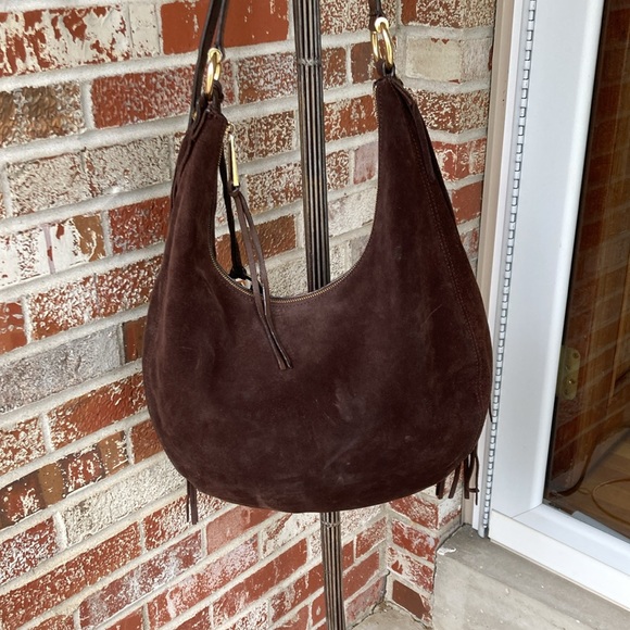 Michael Kors Brown Suede Hobo Bag - Picture 2 of 12